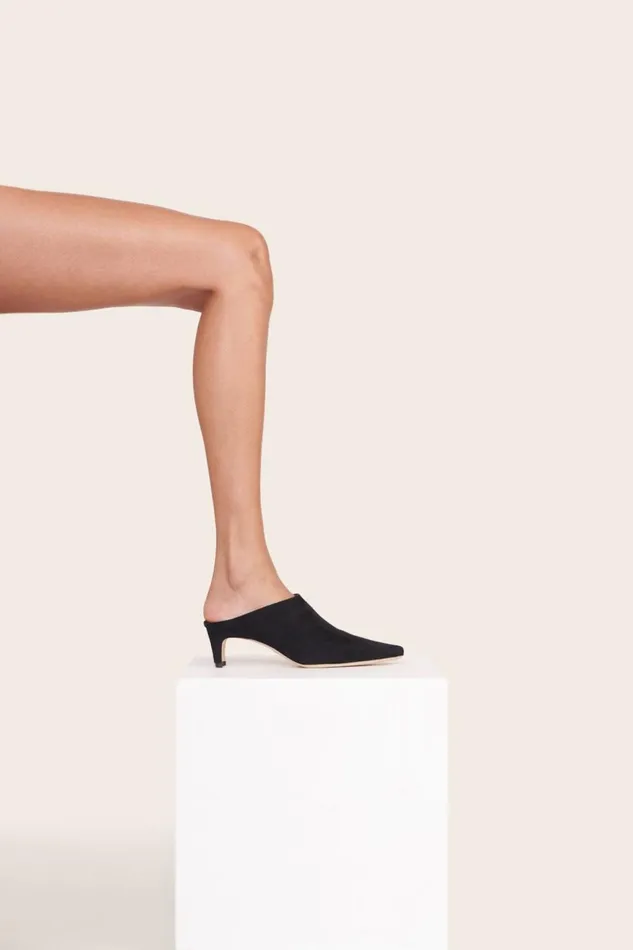 Women STAUD Mules and Flats WALLY MULE BLACK SUEDE