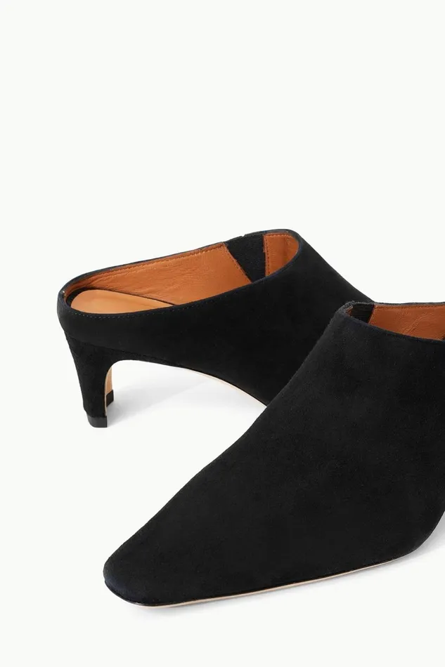 Women STAUD Mules and Flats WALLY MULE BLACK SUEDE