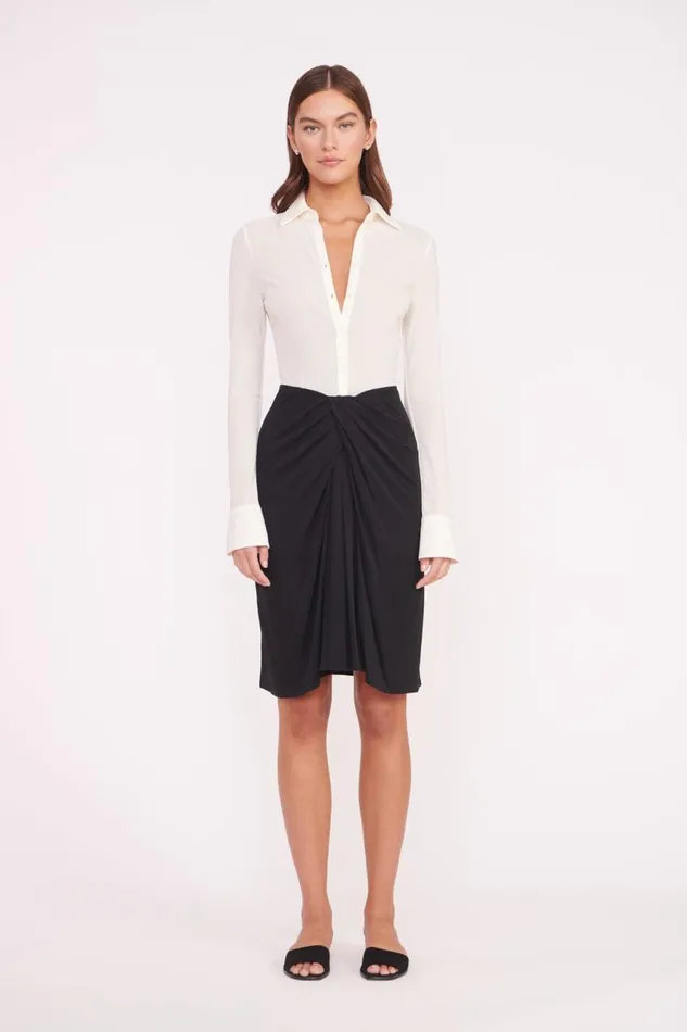 Women STAUD Occasion Dresses BRENDAN DRESS WHITE BLACK