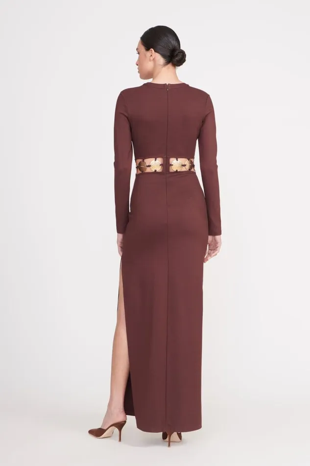 Women STAUD Occasion Dresses DELPHINE DRESS DARK CHOCOLATE Women STAUD Occasion Dresses DELPHINE DRESS DARK CHOCOLATE