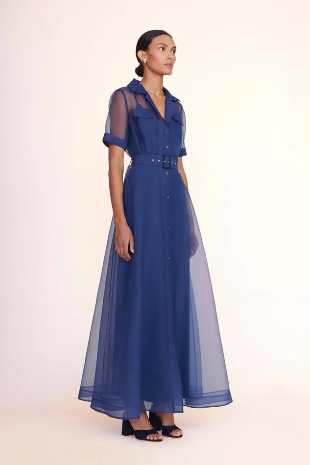Women STAUD Occasion Dresses MILLIE DRESS NAVY ORGANZA