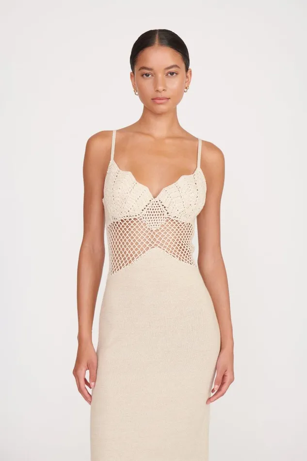 Women STAUD Occasion Dresses TARA DRESS NATURAL