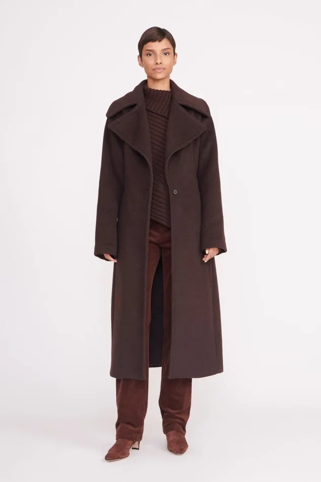Women STAUD Outerwear and Jackets CARVER COAT DARK CHOCOLATE Women STAUD Outerwear and Jackets CARVER COAT DARK CHOCOLATE