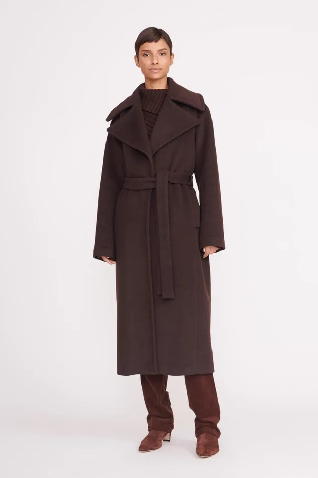 Women STAUD Outerwear and Jackets CARVER COAT DARK CHOCOLATE Women STAUD Outerwear and Jackets CARVER COAT DARK CHOCOLATE