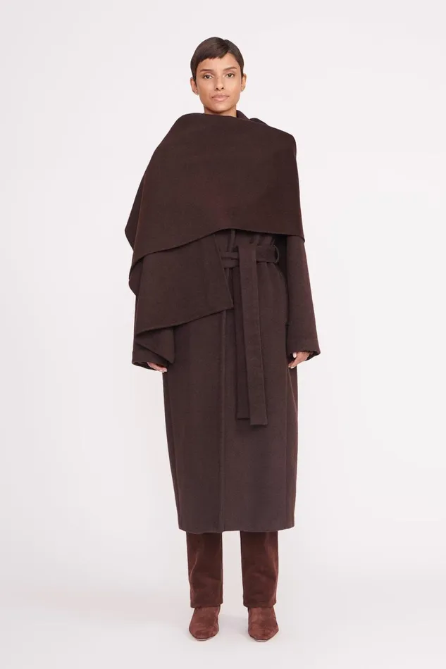 Women STAUD Outerwear and Jackets CARVER COAT DARK CHOCOLATE Women STAUD Outerwear and Jackets CARVER COAT DARK CHOCOLATE
