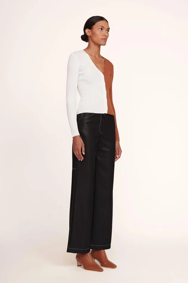 Women STAUD Pants and Shorts DOMINO PANT BLACK VEGAN LEATHER