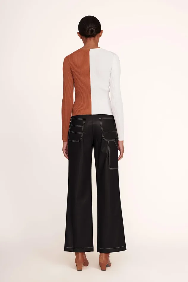 Women STAUD Pants and Shorts DOMINO PANT BLACK VEGAN LEATHER