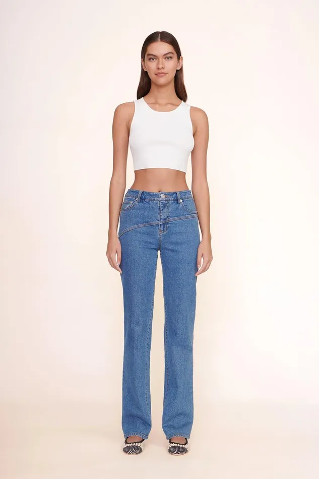 Women STAUD Pants and Shorts NOLAN PANT MEDIUM WASH