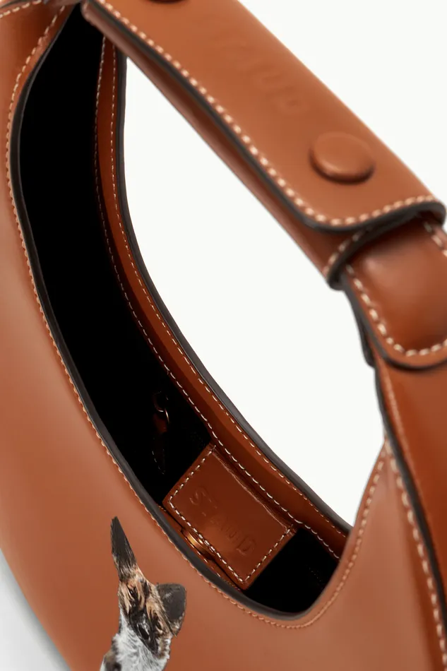 Women STAUD Pet Handbags CUSTOM MOON BAG TAN