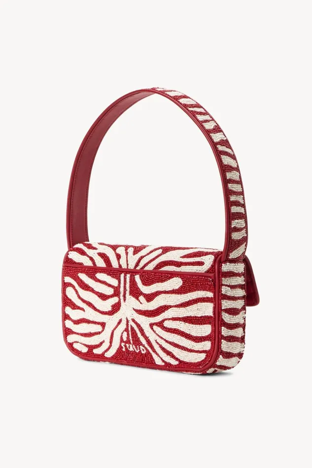 Women STAUD Shoulder TOMMY BEADED BAG SCARLET WHITE Women STAUD Shoulder TOMMY BEADED BAG SCARLET WHITE