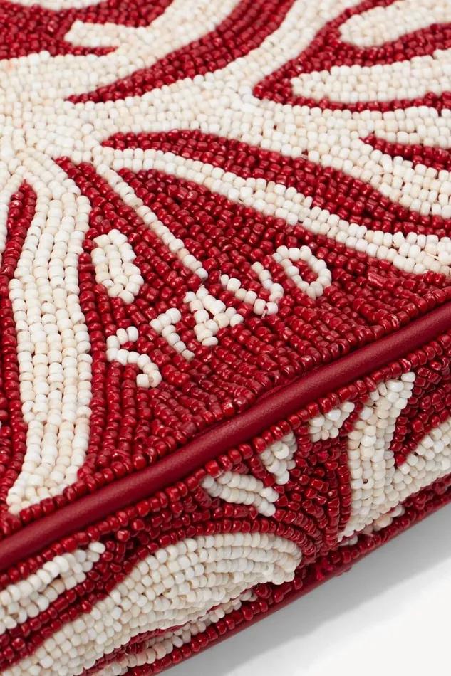 Women STAUD Shoulder TOMMY BEADED BAG SCARLET WHITE Women STAUD Shoulder TOMMY BEADED BAG SCARLET WHITE