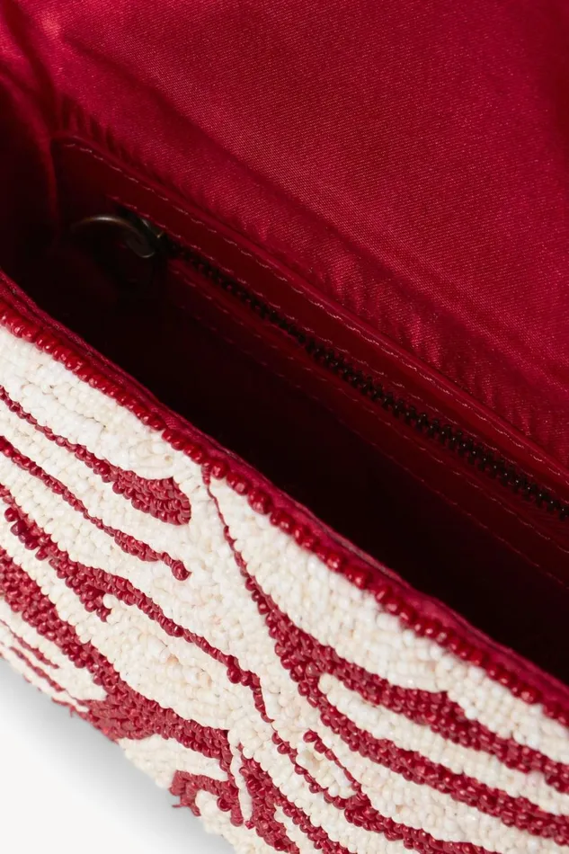 Women STAUD Shoulder TOMMY BEADED BAG SCARLET WHITE Women STAUD Shoulder TOMMY BEADED BAG SCARLET WHITE