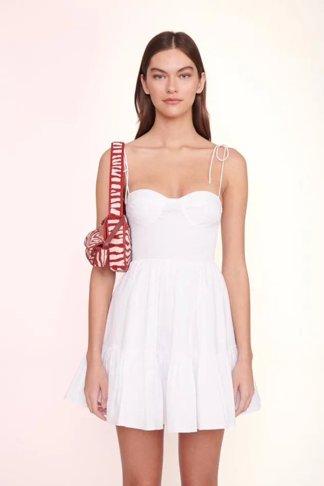Women STAUD Shoulder TOMMY BEADED BAG SCARLET WHITE Women STAUD Shoulder TOMMY BEADED BAG SCARLET WHITE
