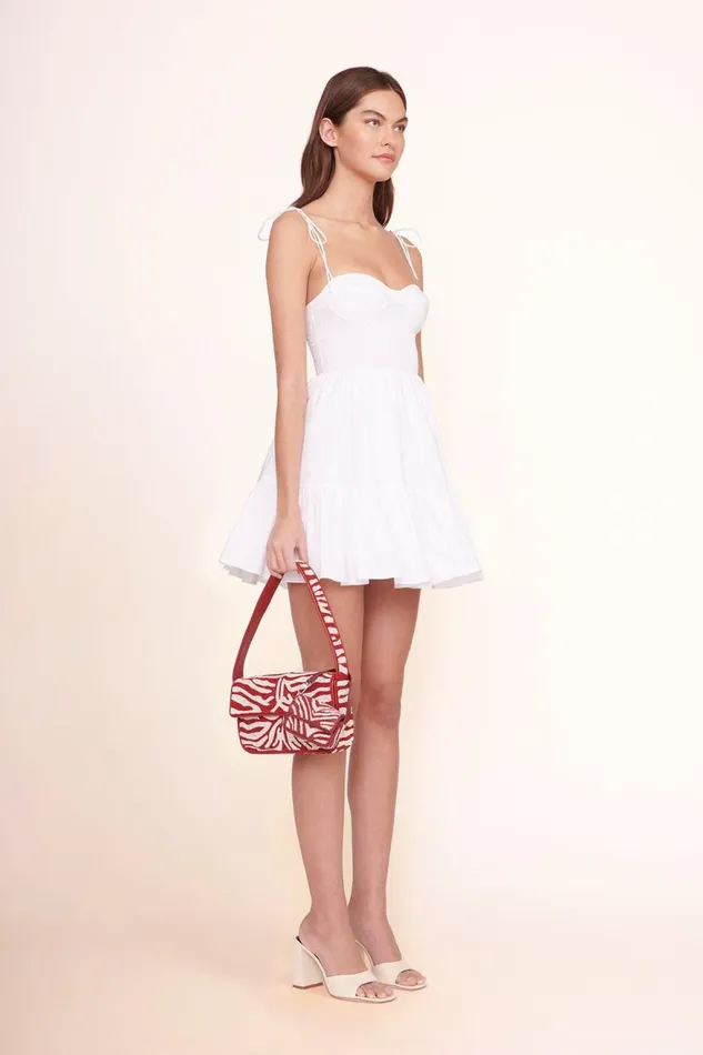 Women STAUD Shoulder TOMMY BEADED BAG SCARLET WHITE Women STAUD Shoulder TOMMY BEADED BAG SCARLET WHITE