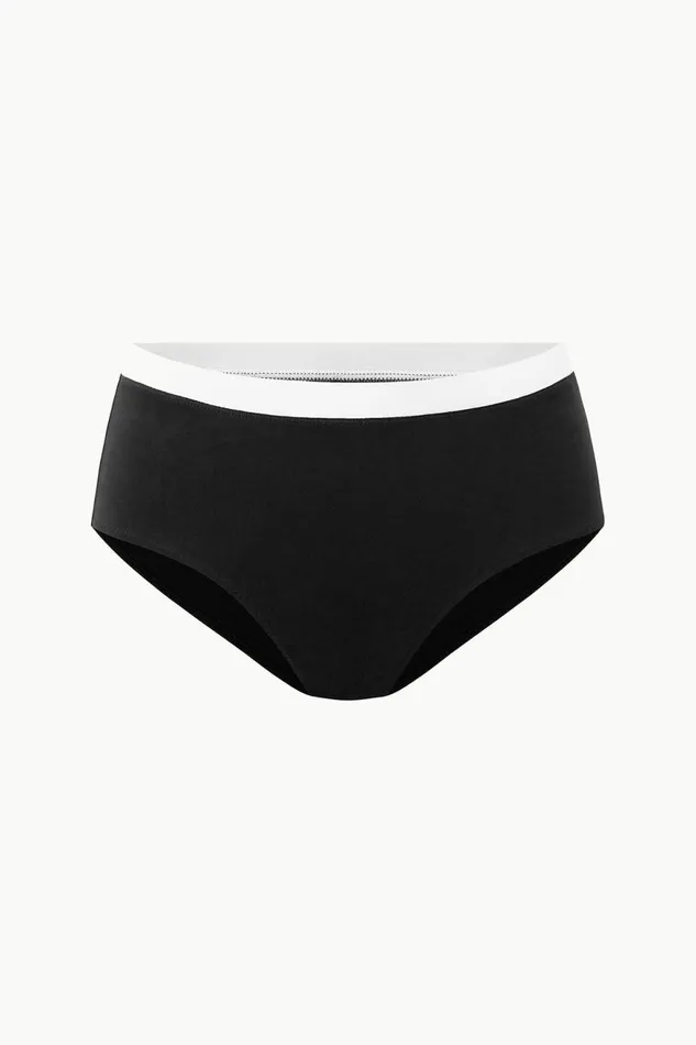 Women STAUD Swim DEVON HIGH RISE BIKINI BOTTOM BLACK WHITE Women STAUD Swim DEVON HIGH RISE BIKINI BOTTOM BLACK WHITE