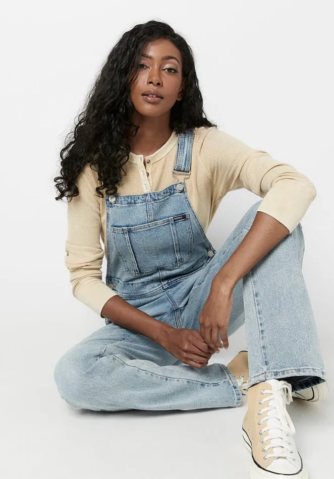 Women StraightLeg Hailey Overalls Indigo Buffalo David Bitton Dresses and Jumpsuits