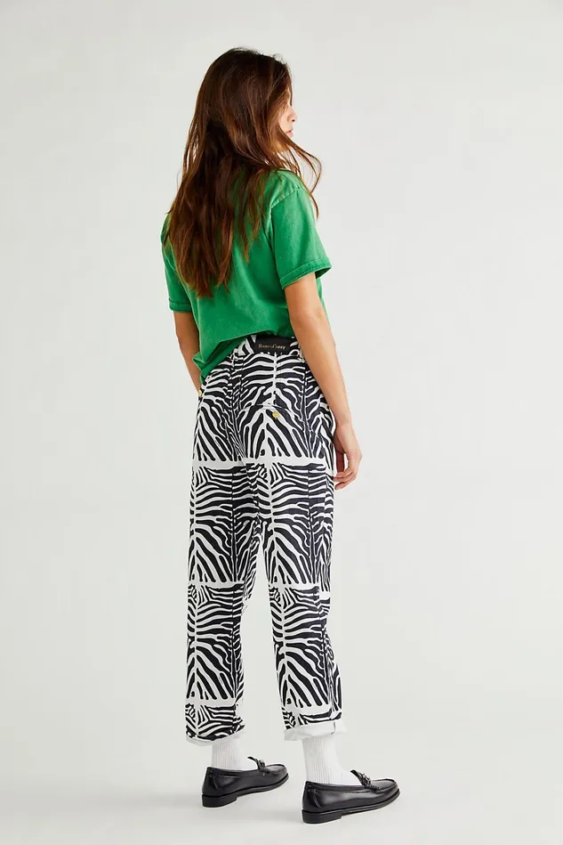 Women StraightLeg Jeans Free People House Of Sunny Jessie Reef Jeans Lunar Coral Print