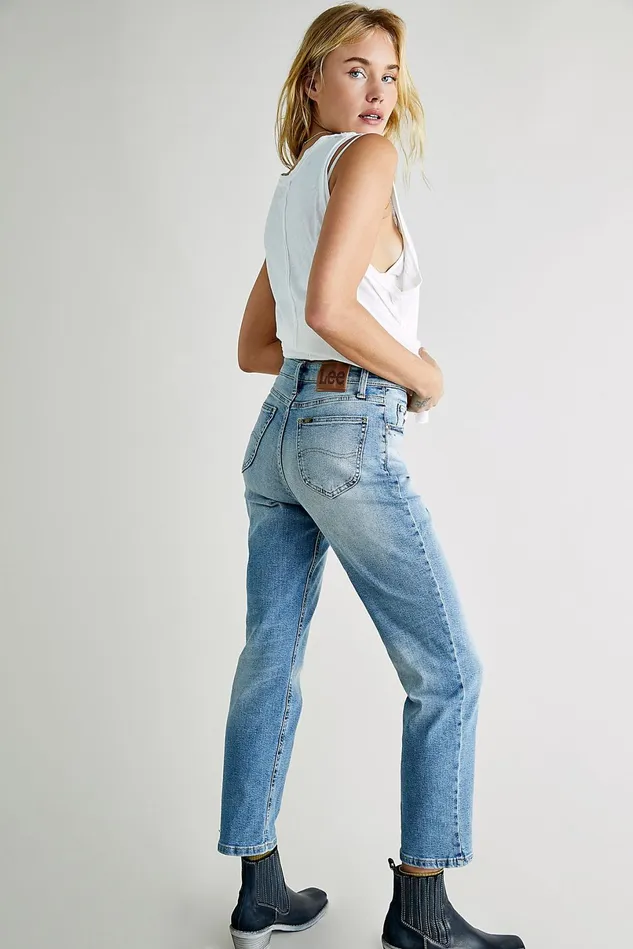 Women StraightLeg Jeans Free People Lee High Rise Straight Ankle Jeans Betty Lee