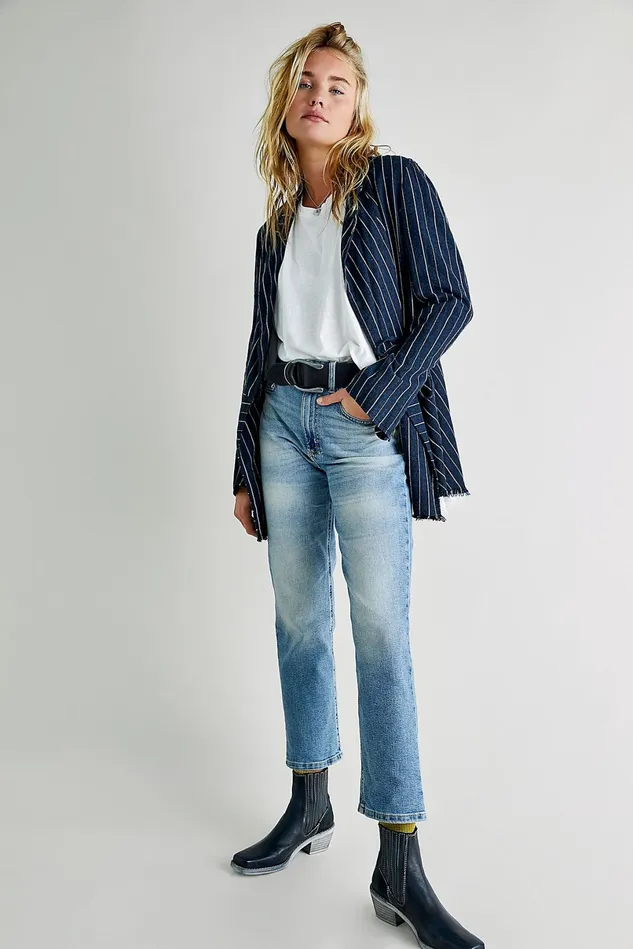 Women StraightLeg Jeans Free People Lee High Rise Straight Ankle Jeans Betty Lee