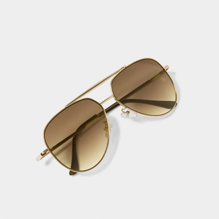 Women Sunglasses and Cases Katie Loxton Bali Sunglasses 8211 Gold Metal