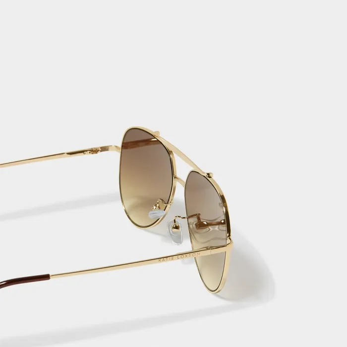 Women Sunglasses and Cases Katie Loxton Bali Sunglasses 8211 Gold Metal