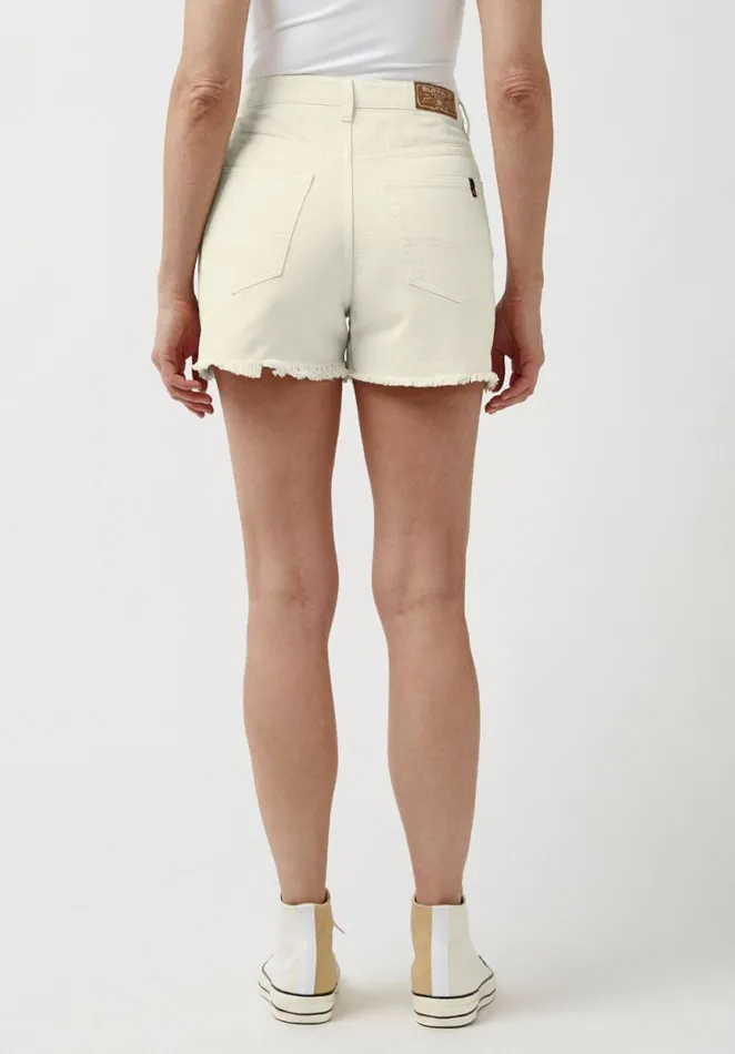 Women Super High Rise Joanna Frayed Shorts Black Buffalo David Bitton Shorts and Skirts