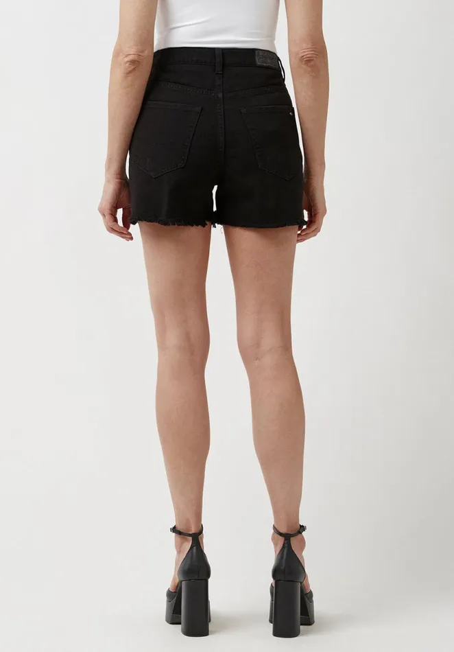 Women Super High Rise Joanna Frayed Shorts Black Buffalo David Bitton Shorts and Skirts