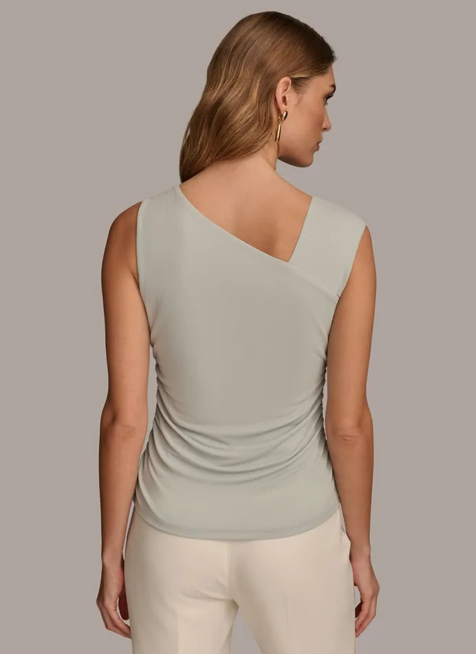 Women Sweaters And Tops Donna Karan ASYMMETRICAL TOP WITH HARDWARE Blue Frost