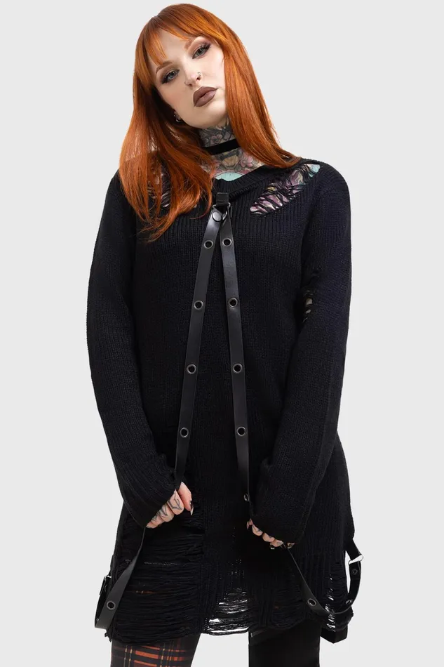 Women Sweaters Killstar Lunar Grit Sweater
