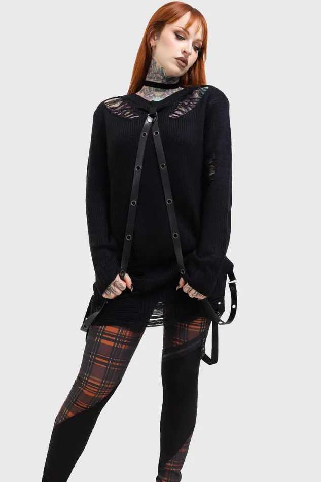Women Sweaters Killstar Lunar Grit Sweater