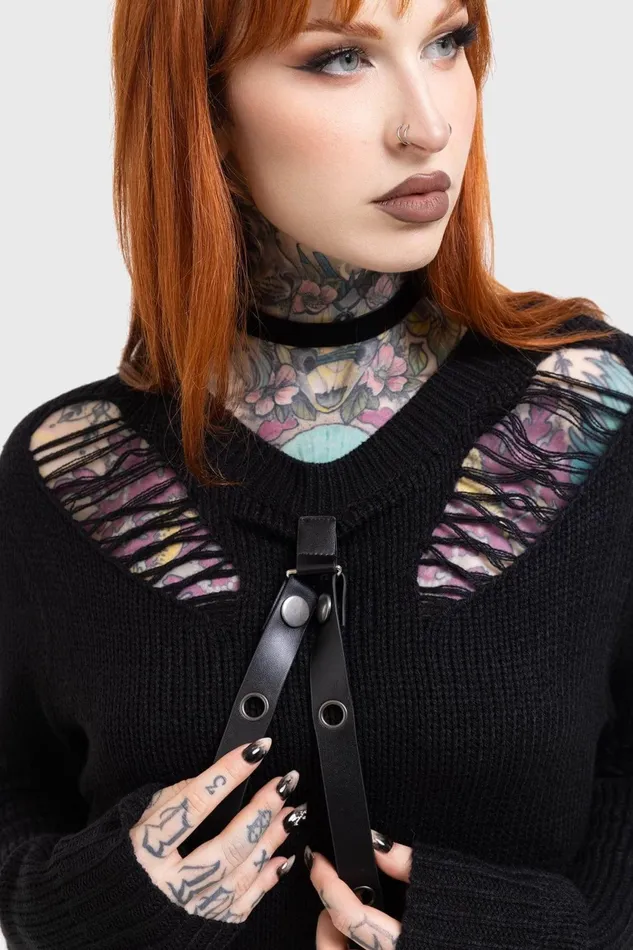 Women Sweaters Killstar Lunar Grit Sweater