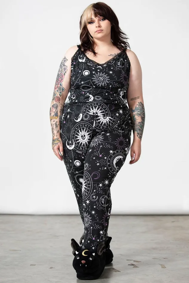 Women TShirts and Vests Killstar Cosmos Lace Cami
