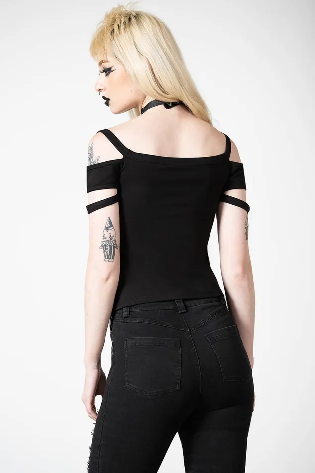 Women TShirts and Vests Killstar Huntly Bardot Top