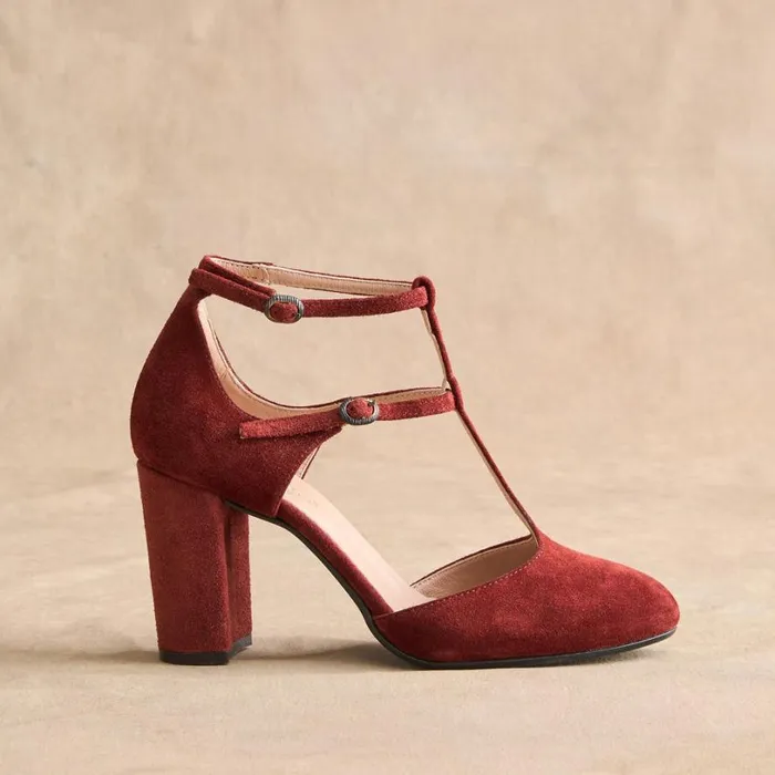 Women Tatiana TStrap Heels Russet Sundance Catalog Shoes