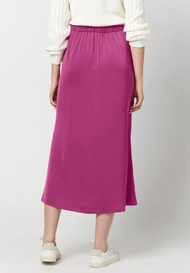 Women Tea Length Adler Satin Skirt Black Buffalo David Bitton Dresses and Jumpsuits