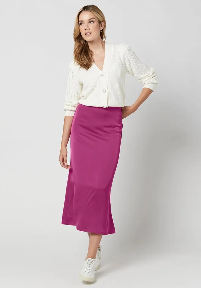 Women Tea Length Adler Satin Skirt Black Buffalo David Bitton Dresses and Jumpsuits