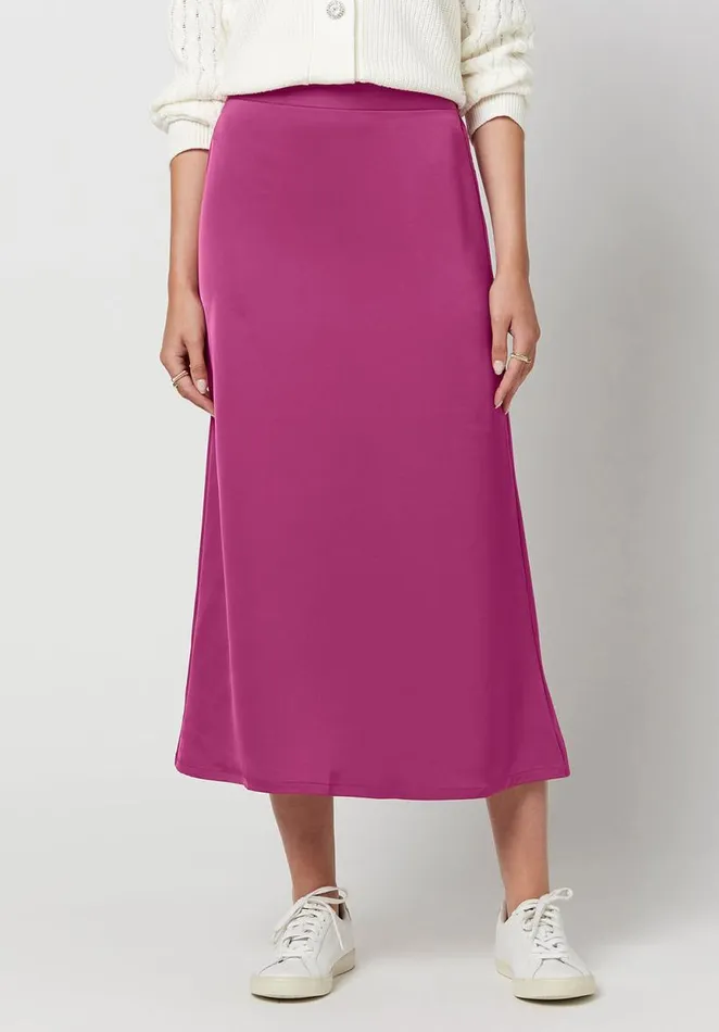 Women Tea Length Adler Satin Skirt Black Buffalo David Bitton Dresses and Jumpsuits