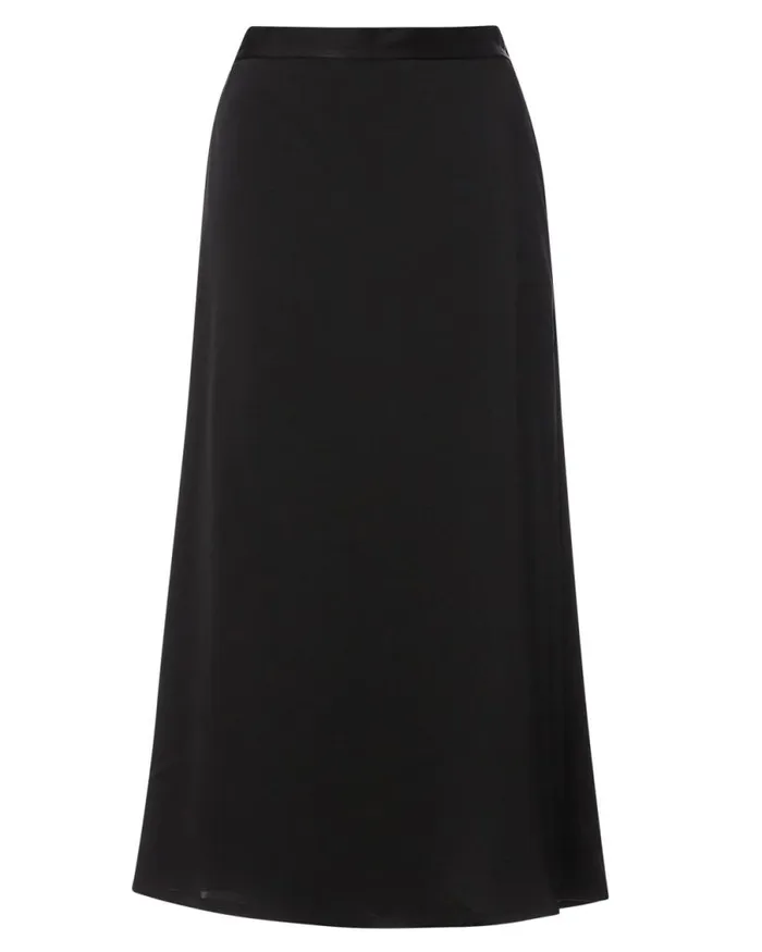 Women Tea Length Adler Satin Skirt Black Buffalo David Bitton Dresses and Jumpsuits