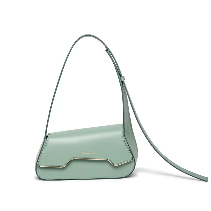 Women Teal Leather Thepluto Bag Santoni Bags
