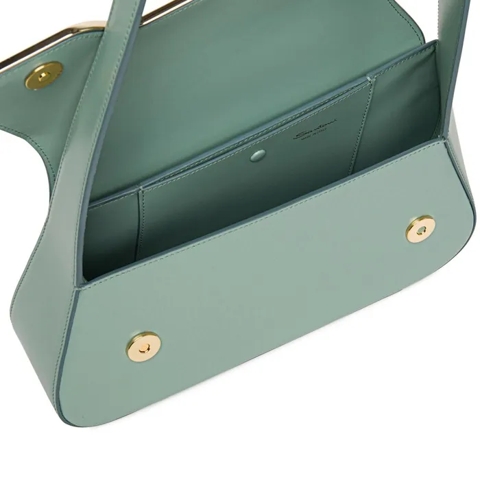 Women Teal Leather Thepluto Bag Santoni Bags