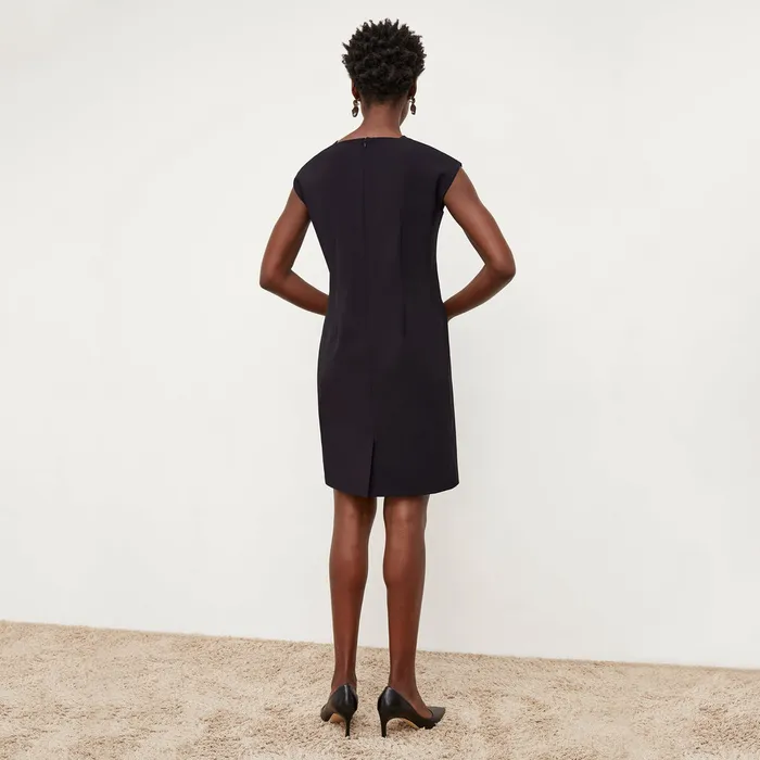 Women The Maaza Travel Dress 8211 OrigamiTech Black Suiting M M LaFleur