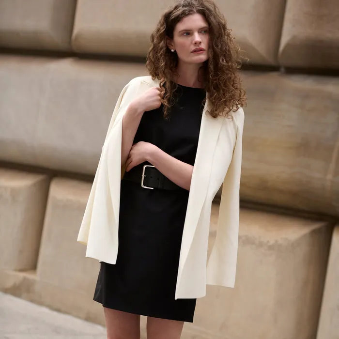 Women The Maaza Travel Dress 8211 OrigamiTech Black Suiting M M LaFleur