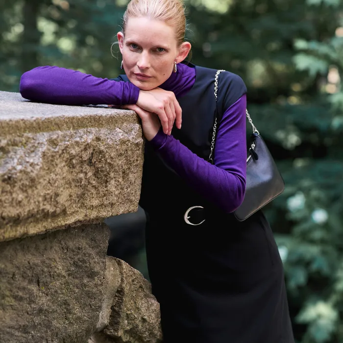 Women The Maaza Travel Dress 8211 OrigamiTech Black Suiting M M LaFleur