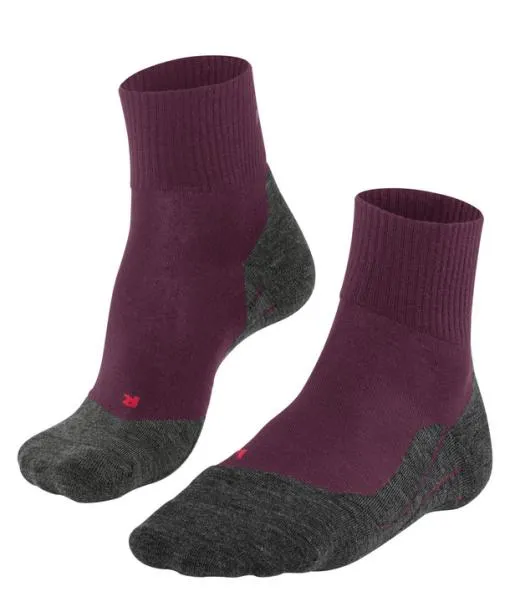 Women TK5 Wander Wool Short Women Trekking Short Sock Dark Mauve FALKE Hiking Socks