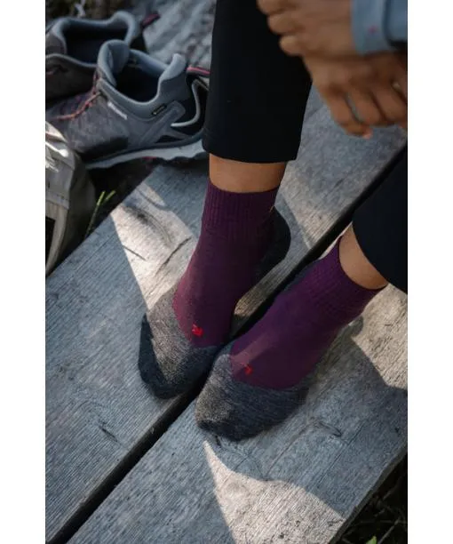 Women TK5 Wander Wool Short Women Trekking Short Sock Dark Mauve FALKE Hiking Socks