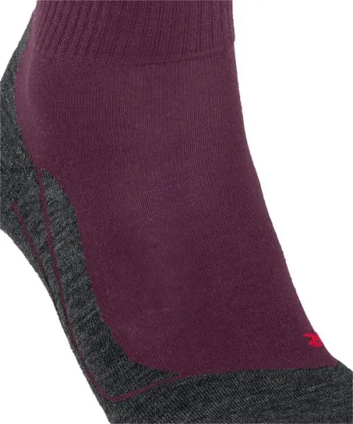 Women TK5 Wander Wool Short Women Trekking Short Sock Dark Mauve FALKE Hiking Socks