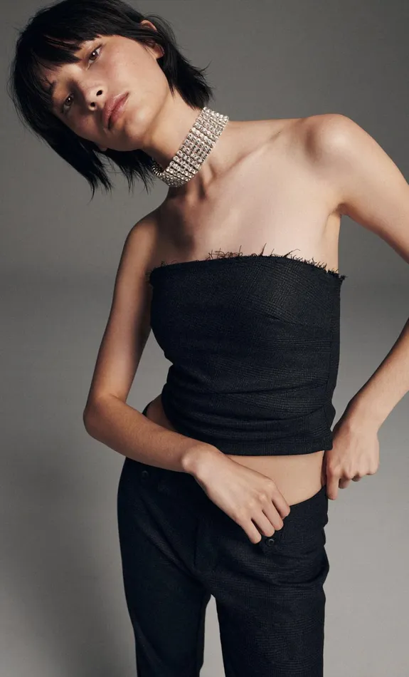 Women Tops Bec Bridge TALI TUCK BODICE Check