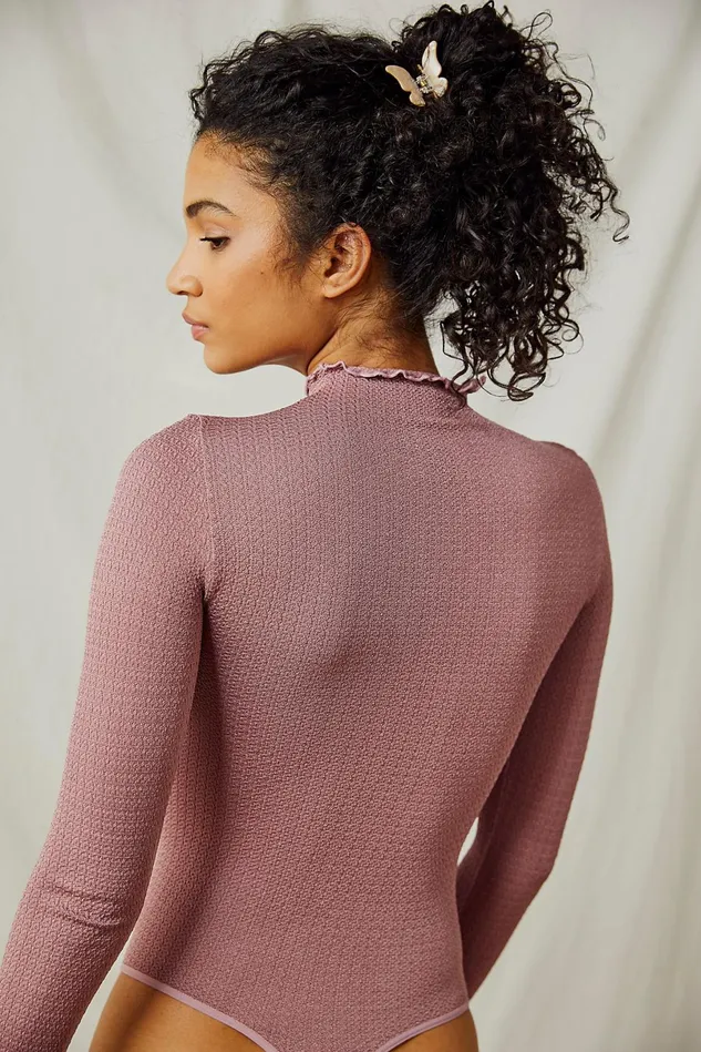 Women Tops Free People Make It A Mock Neck Seamless Bodysuit Dried Currant
