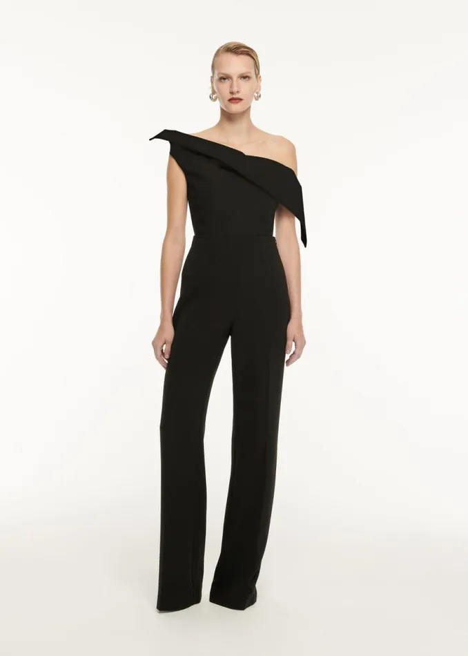 Women Tops Roland Mouret Asymmetric Drape Wool Silk Top