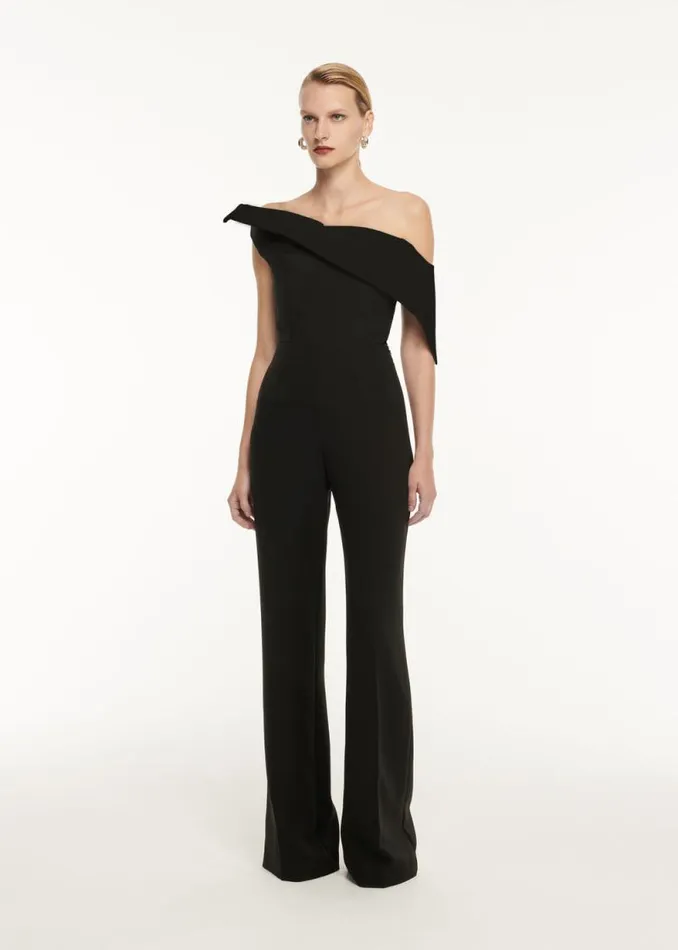Women Tops Roland Mouret Asymmetric Drape Wool Silk Top